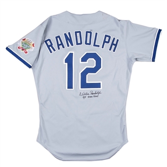 1990 Willie Randolph Game Used and Signed Los Angeles Dodgers Road Jersey (Randolph LOA)